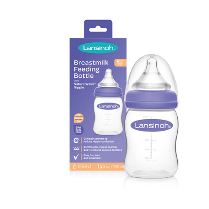 Pack de 2 Biberones Lansinoh 5onz con Chupón NaturalWave - Libre de BPA