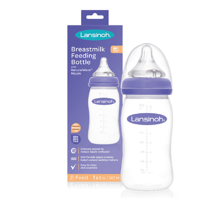 Pack de 2 Biberones Lansinoh 8onz con Chupón NaturalWave - Libre de BPA