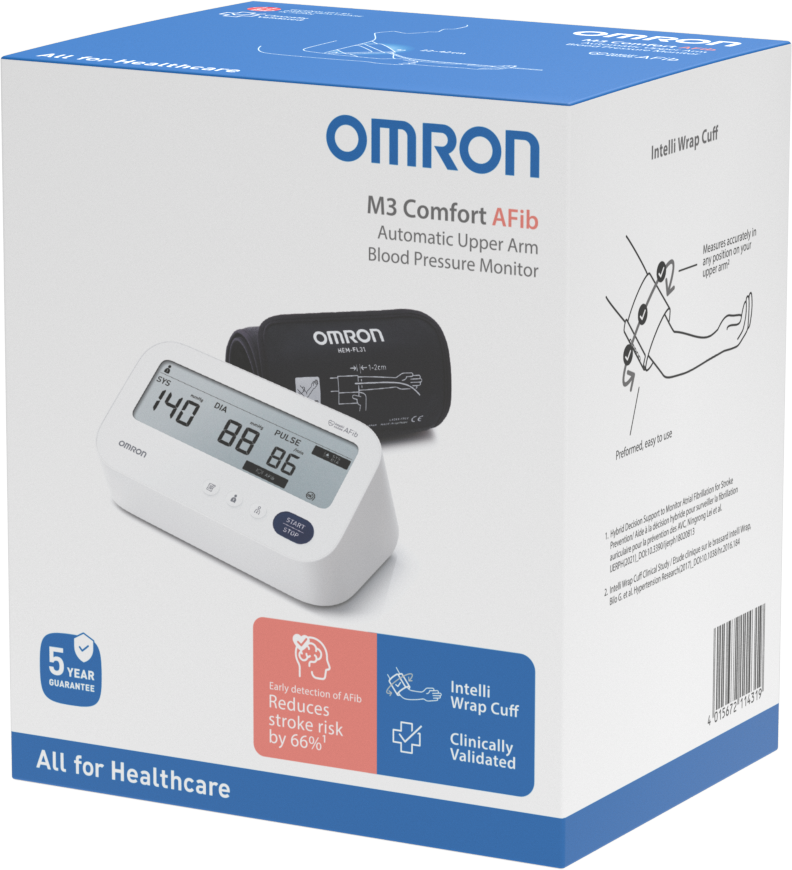 Tensiómetro de brazo HEM-7196-FLE M3 Comfort AFib - Omron